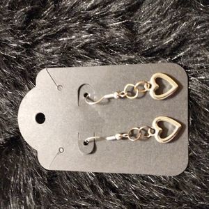 Silver Heart Hanging Earrings
